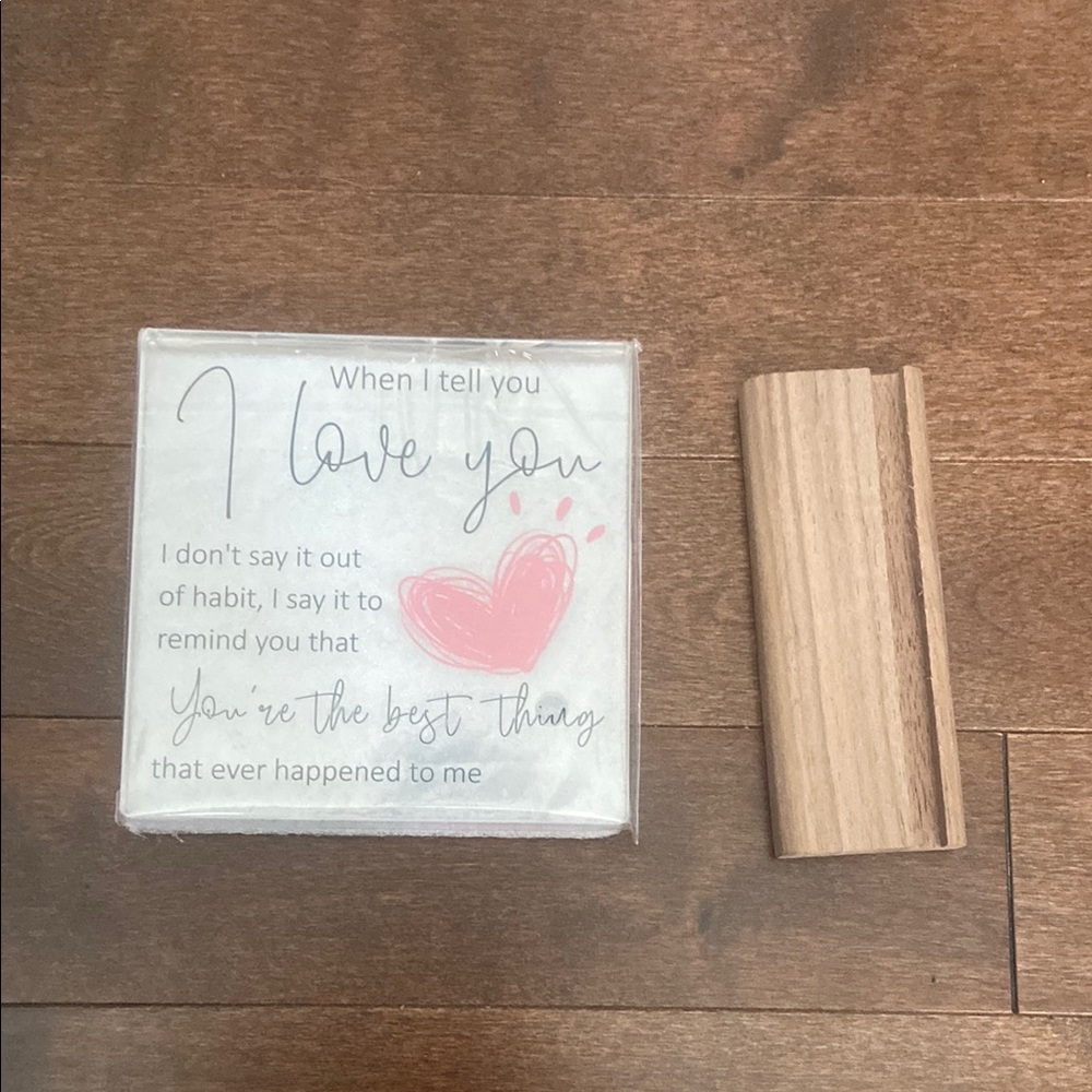 Decorative Love Quote Block with Stand